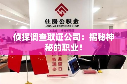 仓山侦探调查取证公司：揭秘神秘的职业！