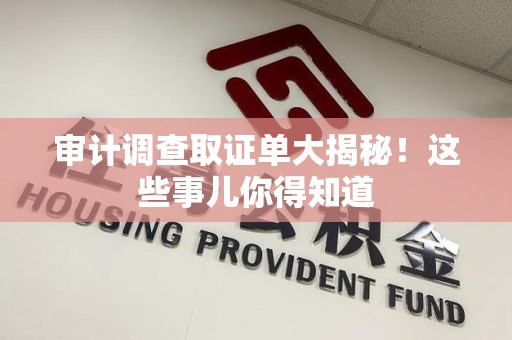 仓山审计调查取证单大揭秘！这些事儿你得知道