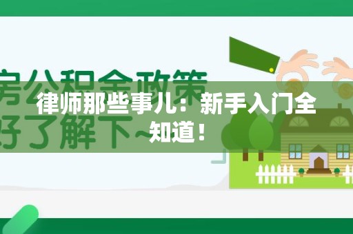 仓山律师那些事儿：新手入门全知道！