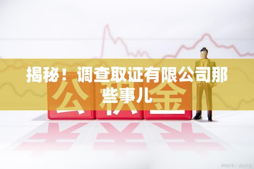 仓山揭秘！调查取证有限公司那些事儿