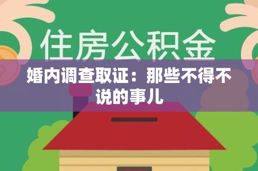 仓山婚内调查取证：那些不得不说的事儿