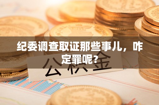 仓山纪委调查取证那些事儿，咋定罪呢？
