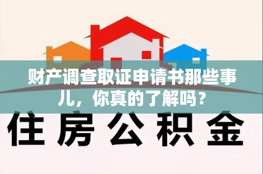 仓山财产调查取证申请书那些事儿，你真的了解吗？
