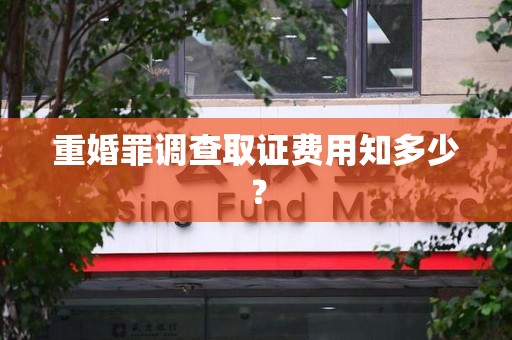仓山重婚罪调查取证费用知多少？