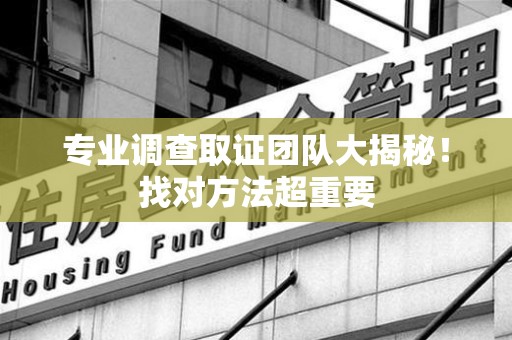 仓山专业调查取证团队大揭秘！找对方法超重要