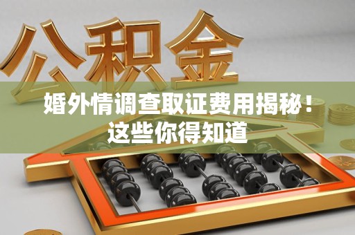 仓山婚外情调查取证费用揭秘！这些你得知道