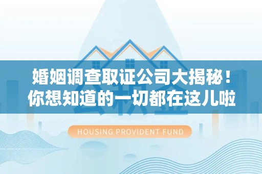 仓山婚姻调查取证公司大揭秘！你想知道的一切都在这儿啦😉
