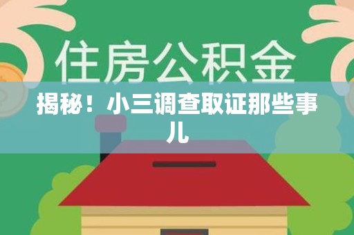 仓山揭秘！小三调查取证那些事儿