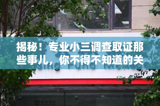 仓山揭秘！专业小三调查取证那些事儿，你不得不知道的关键点