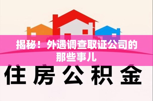 仓山揭秘！外遇调查取证公司的那些事儿
