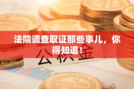 仓山法院调查取证那些事儿，你得知道！